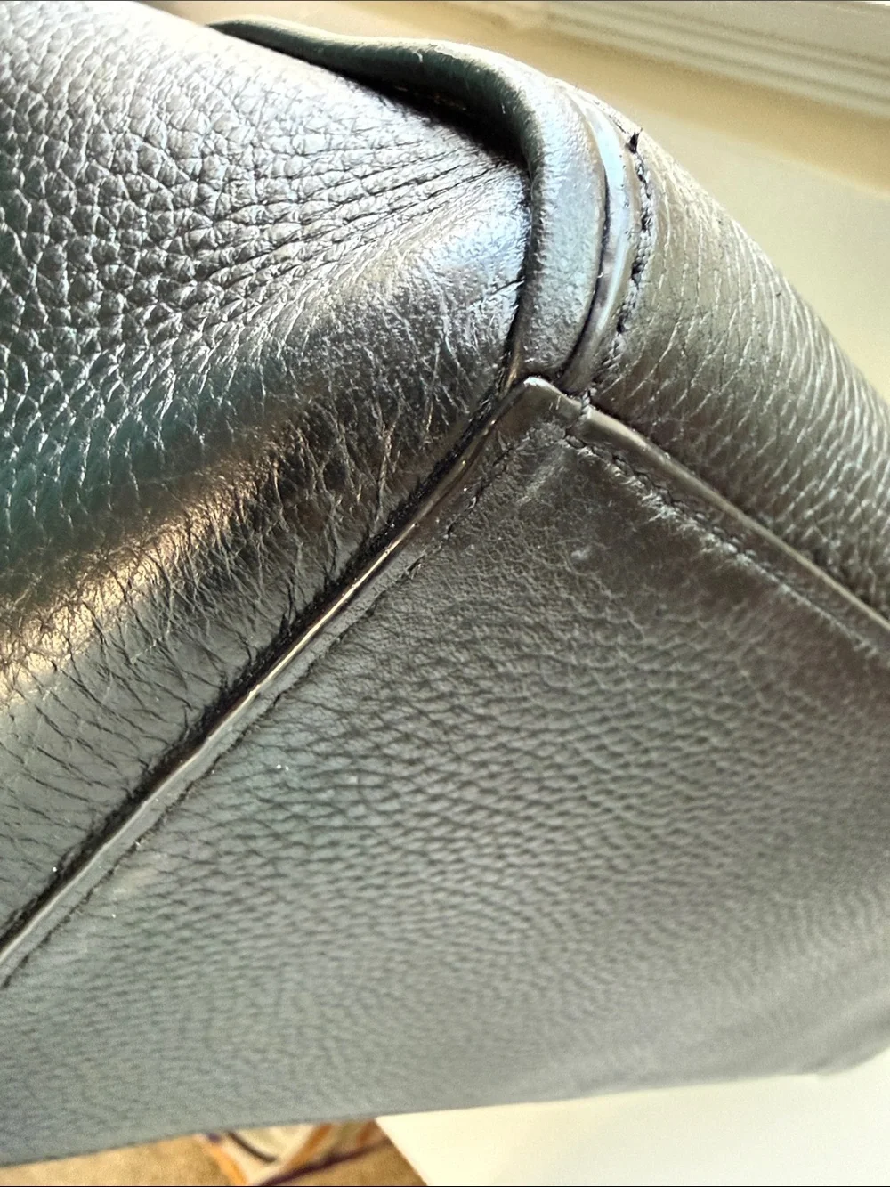 kate spade Black Pebbled Leather Tote with Front Zip Pocket